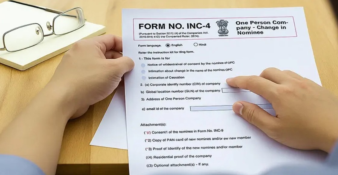 What is Form INC-4? Change in Nominee/Member of an OPC